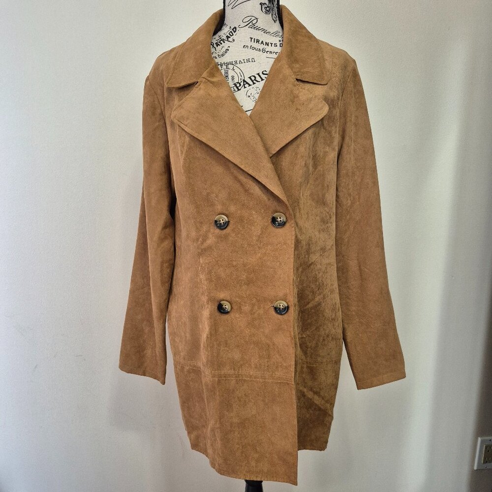 Faux Suede Car Coat